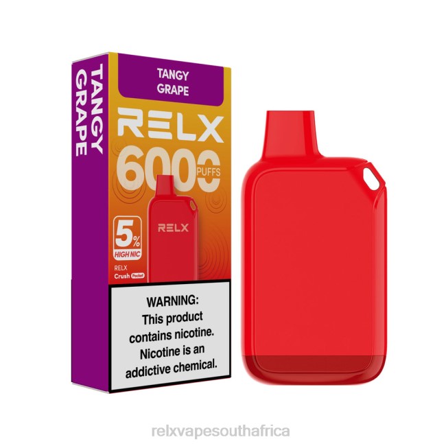 RELX Vape Disposable - RELX Crush Pocket 6000 5% High Nic Tangy Grape 42N227