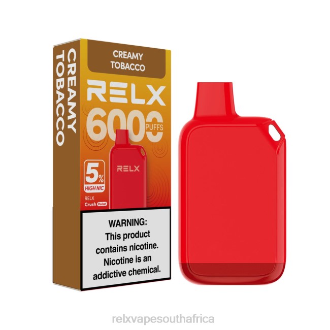 RELX Vape Flavours - RELX Crush Pocket 6000 5% High Nic Creamy Tobacco 42N228