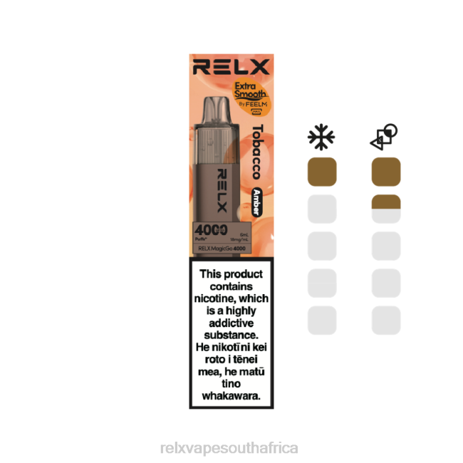 RELX Vape Review - RELX MagicGo 4000 Disposable Vape Tobacco (Amber) 42N25