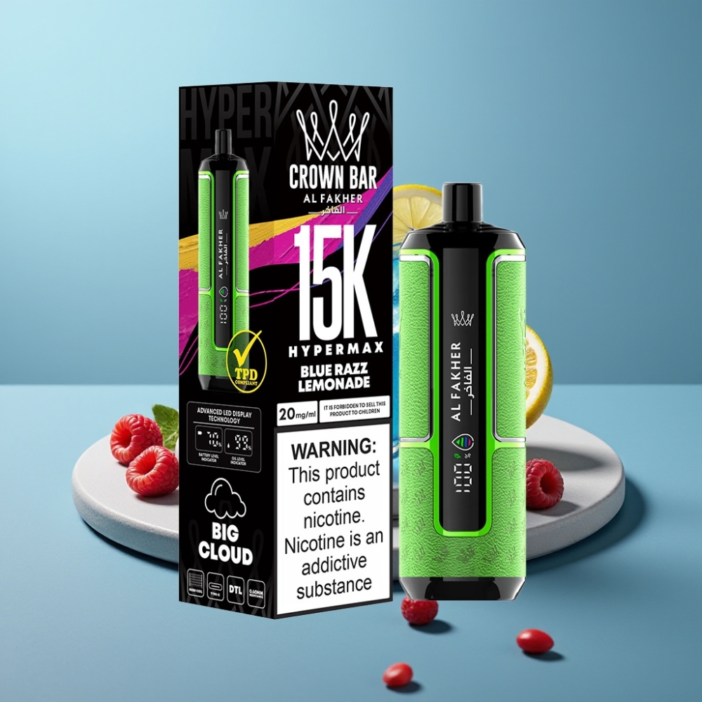 Al Fakher Crown Bar 15K Hypermax 22ml Blue Razz Lemonade