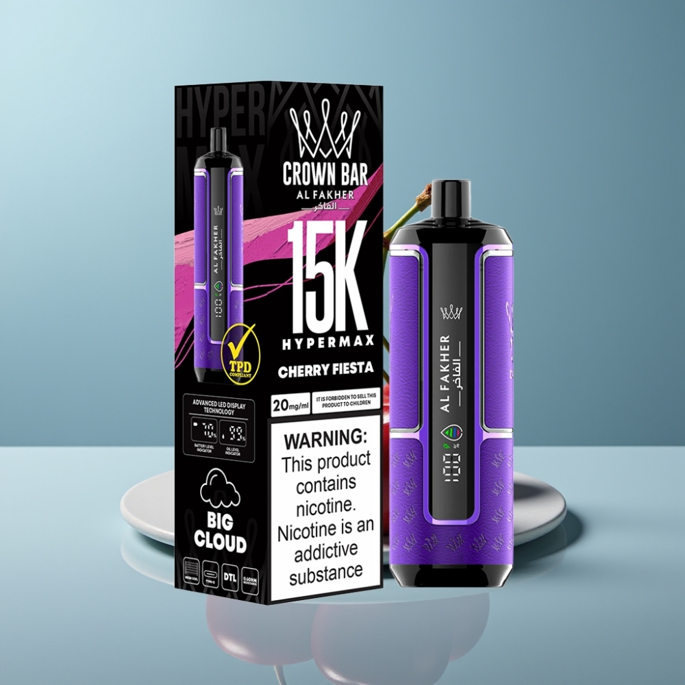 Al Fakher Crown Bar 15K Hypermax 22ml Cherry Fiesta Disposable Vape Kit