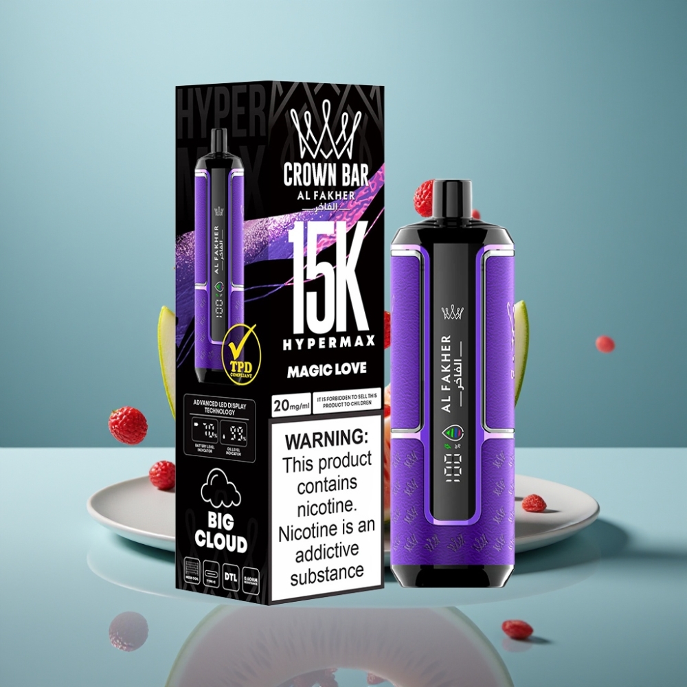 Al Fakher Crown Bar 15K Hypermax 22ml Magic Love Disposable Vape Kit