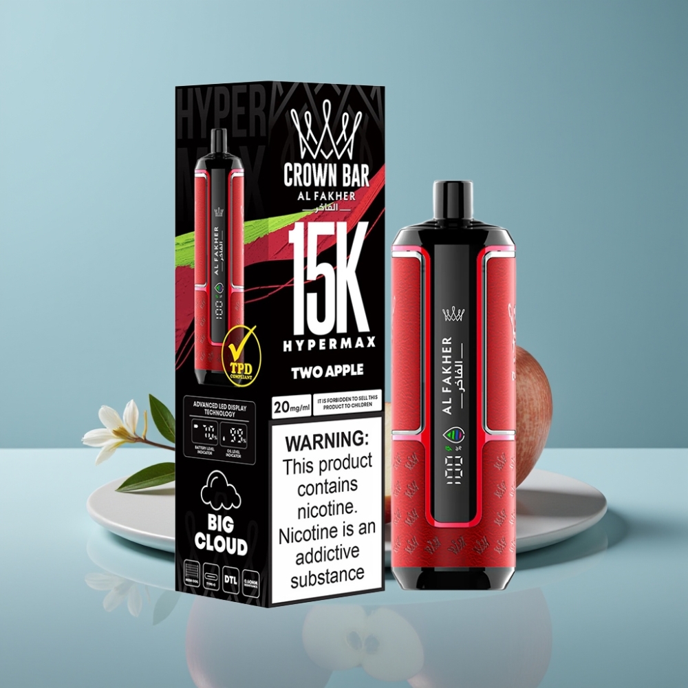 Al Fakher Crown Bar 15K Hypermax Puffs 22ml Two Apple