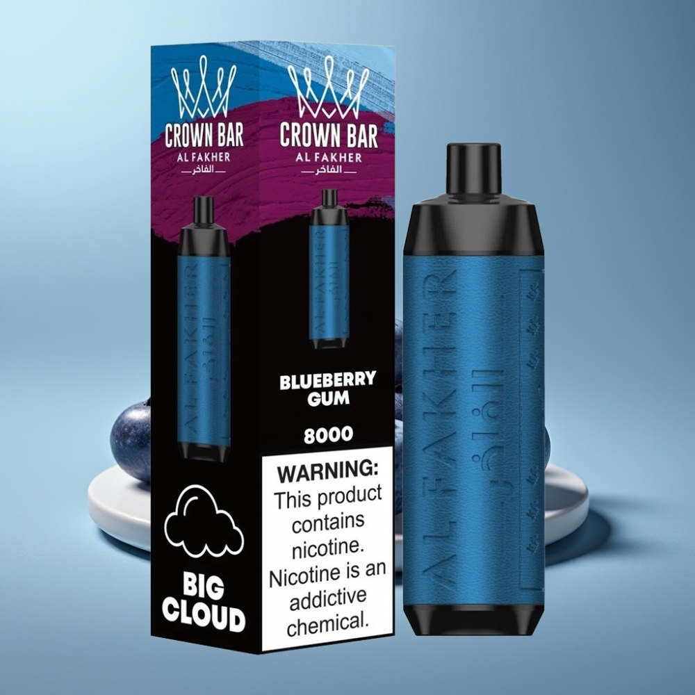 Al Fakher Crown Bar 8000 18ml Blueberry Gum Disposable Vape