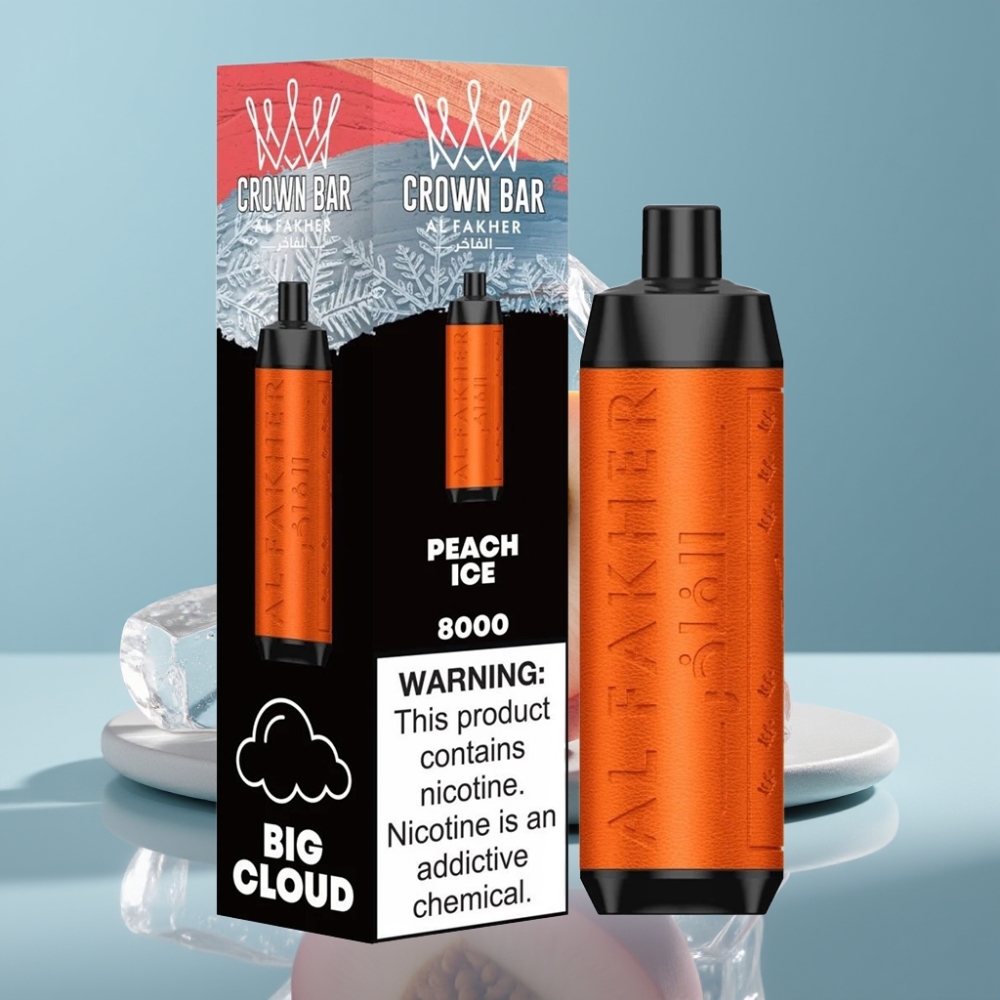 Al Fakher Crown Bar 8000 Peach Ice 18ml USB-C