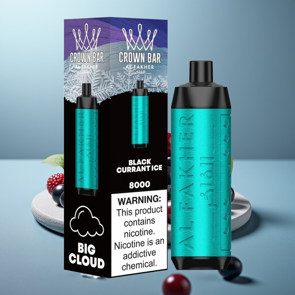 Al Fakher Crown Bar 8000 Puffs 18ml Black Currant Ice