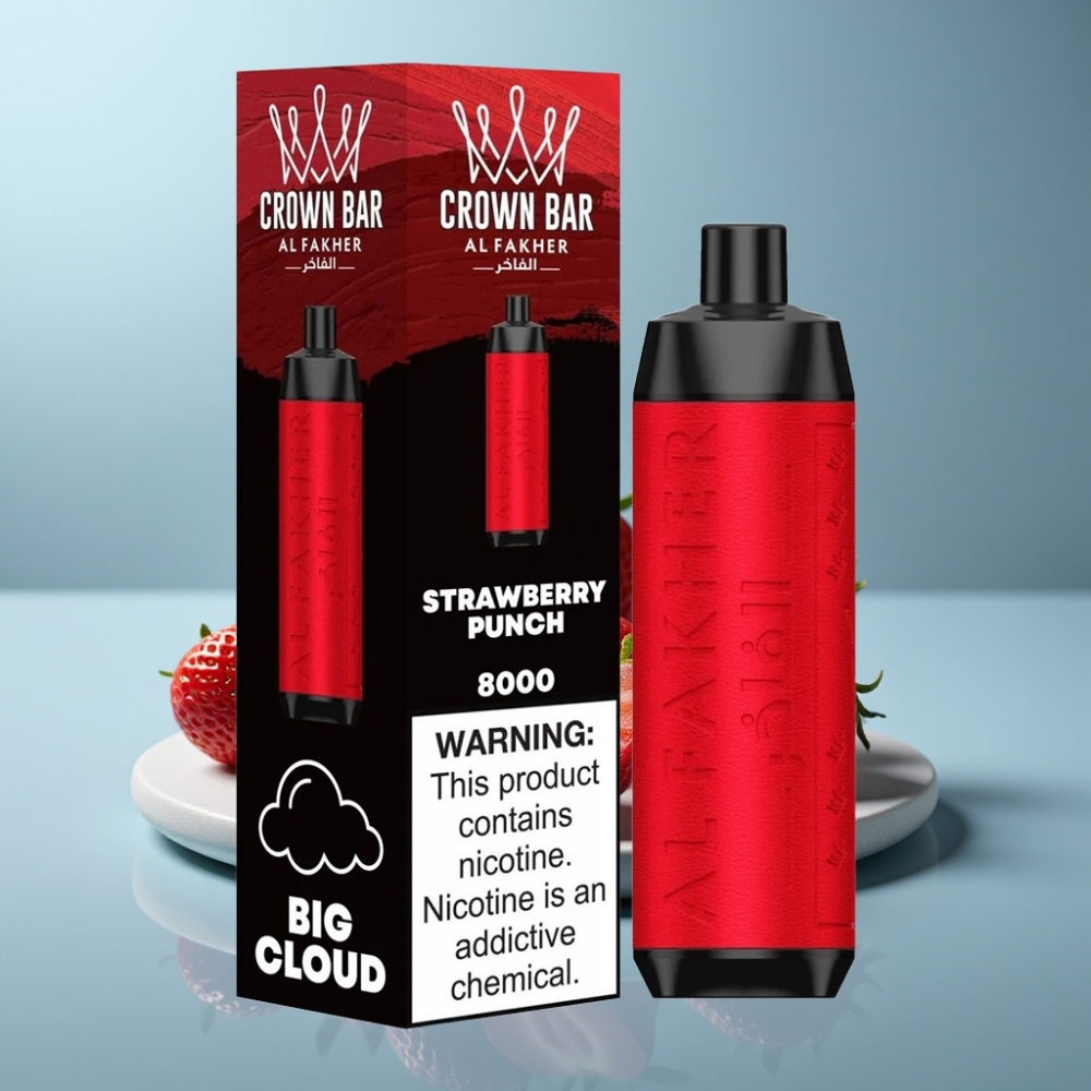 Al Fakher Crown Bar 8000 Puffs 18ml Strawberry Punch