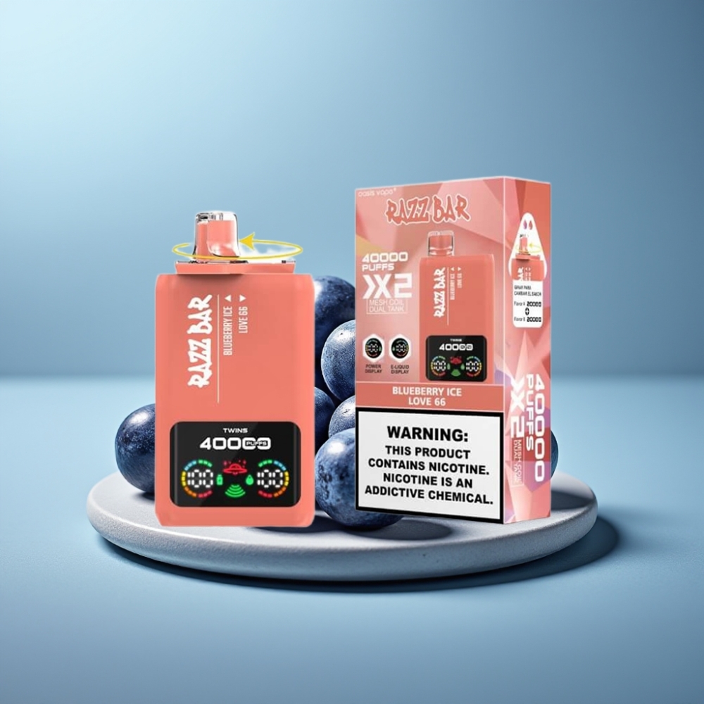 Razz Bar 40000 Puffs Power Screen BLUEBERRY ICE & LOVE 66
