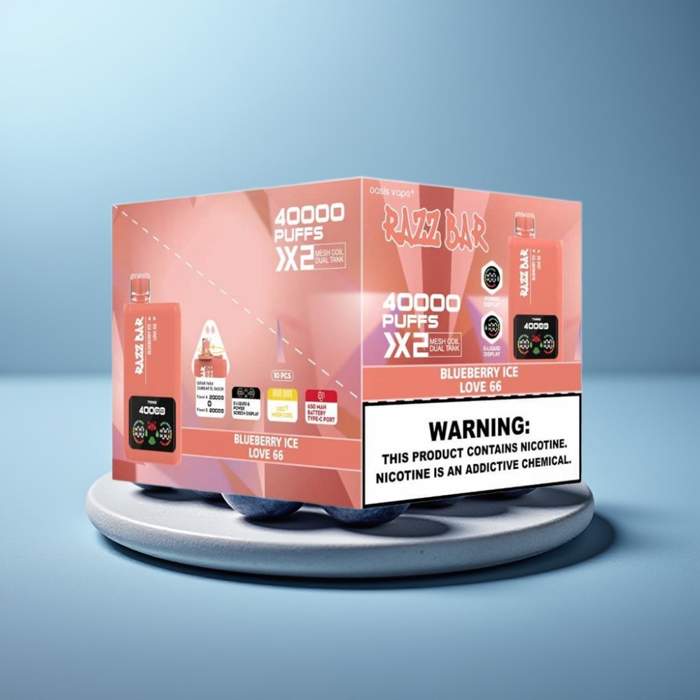 Razz Bar 40000 Puffs Power Screen BLUEBERRY ICE & LOVE 66