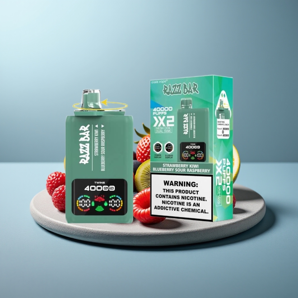 Razz Bar 40000 Puffs Power Screen STRAWBERRY KIWI & BLUEBERRY SOUR RASPBERRY