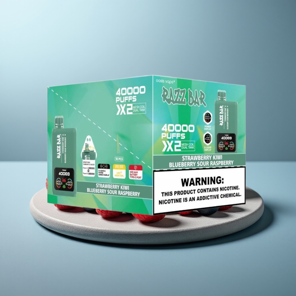 Razz Bar 40000 Puffs Power Screen STRAWBERRY KIWI & BLUEBERRY SOUR RASPBERRY