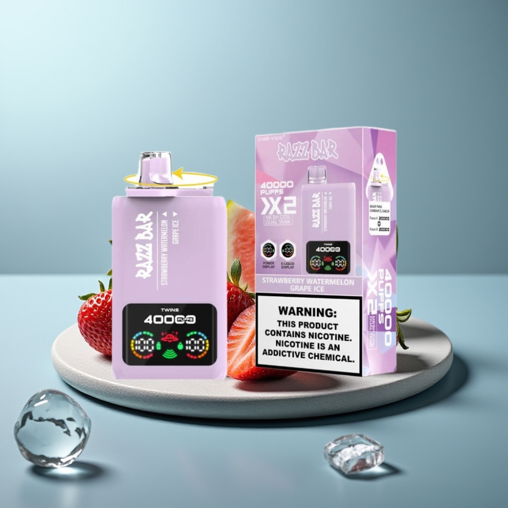 Razz Bar 40000 Puffs Power Screen STRAWBERRY WATERMELON & GRAPE ICE