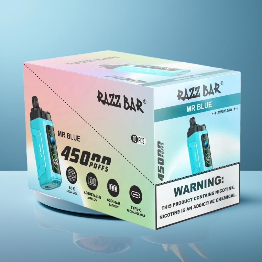 Razz Bar 45000 Puffs 1.0 Ohm Mesh Coil Mr Blue
