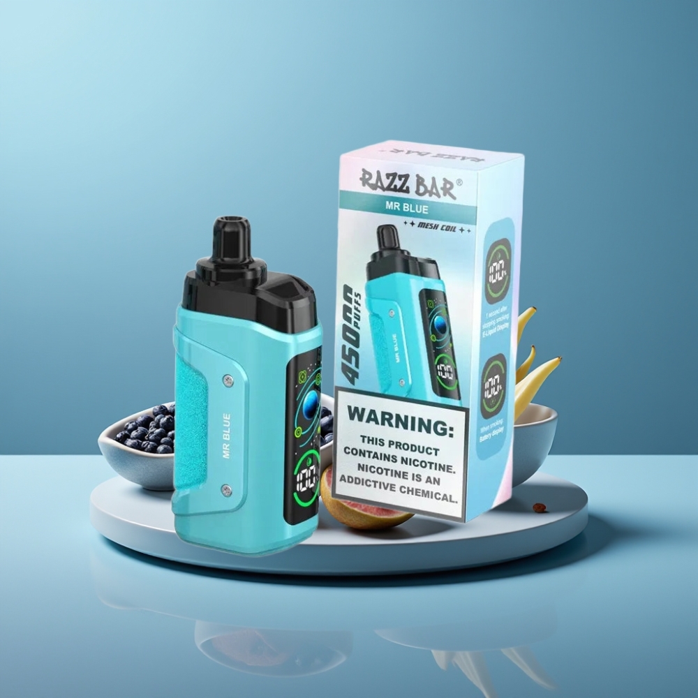 Razz Bar 45000 Puffs 1.0 Ohm Mesh Coil Mr Blue