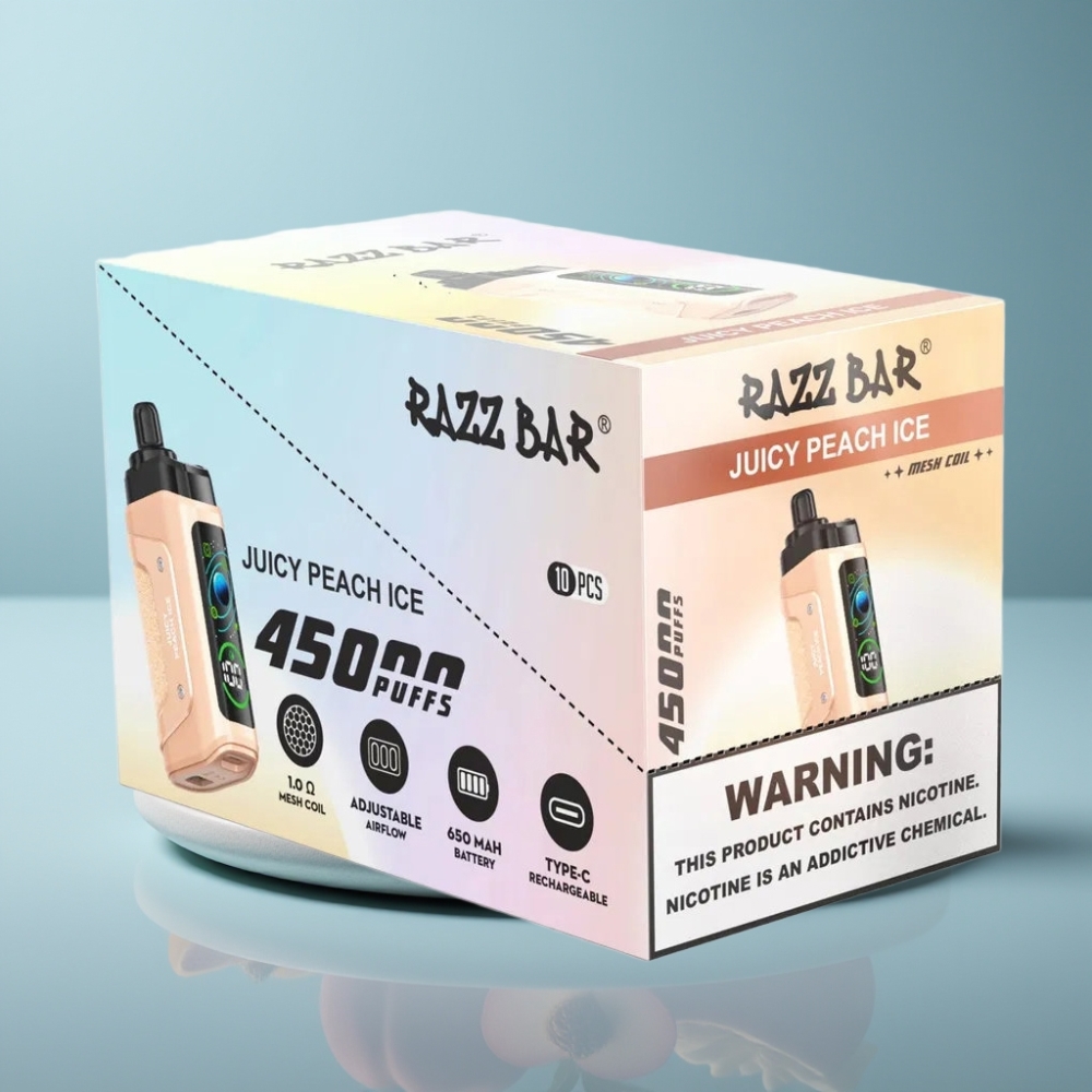 Razz Bar 45000 Puffs Mesh Coil Juicy Peach Ice