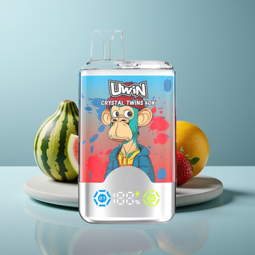 UWIN Crystal Twins 40000 Puffs Dual Flavor Strawberry Watermelon Lemon Lime